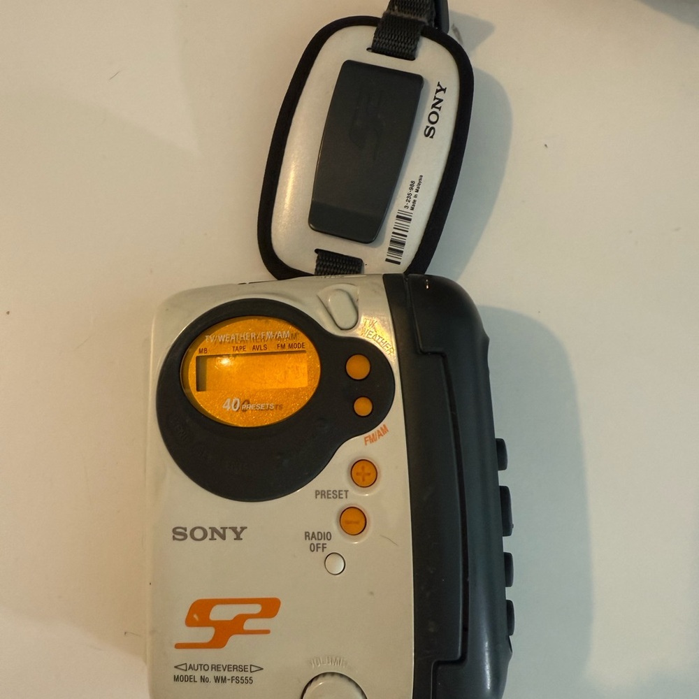 Sony Portable Cassette Player - Black and Gray-Vintage/Collectors